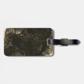 Étiquette À Bagage Chic or noir gouttes parties scintillant monogramm (Dos horizontal)