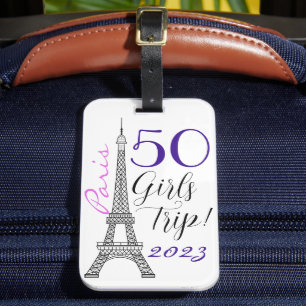 Étiquette À Bagage Chic Paris Tour Eiffel 50e Voyage Filles Anniversa