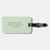 Étiquette À Bagage Chic Pink Arched Scallops Soft Green Monogramme No (Dos horizontal)