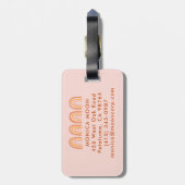 Étiquette À Bagage Chic Pink Orange Rainbows PERSONALIZED CUSTOM NAME (Dos Vertical)