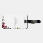 Étiquette À Bagage Chic Rustique Fleurs Bourgogne Save The Date (Dos horizontal)