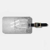 Étiquette À Bagage Chic Silver Parties scintillant Drives Sparkles No (Devant horizontal)