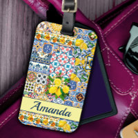 Chic Vase Méditerranée carreaux orange monogramme