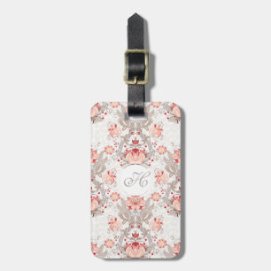 Étiquette À Bagage Chic Vintage motif floral damask Monogramme L Bali