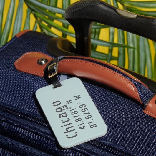 Étiquette À Bagage Chicago Latitude Longitude personnalisée (Insitu Rectoal 1)