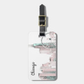 Étiquette À Bagage Chicago Skyline (Devant Vertical)