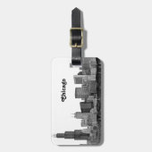 Étiquette À Bagage Chicago Skyline Etché (Devant Vertical)