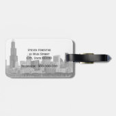 Étiquette À Bagage Chicago Skyline Etché (Dos horizontal)