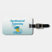 Étiquette À Bagage Chick de natation synchronisée #3 (Devant horizontal)