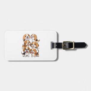 Étiquette À Bagage chien beagle joyeux