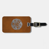Étiquette À Bagage Chien celtique en cuir (Devant horizontal)