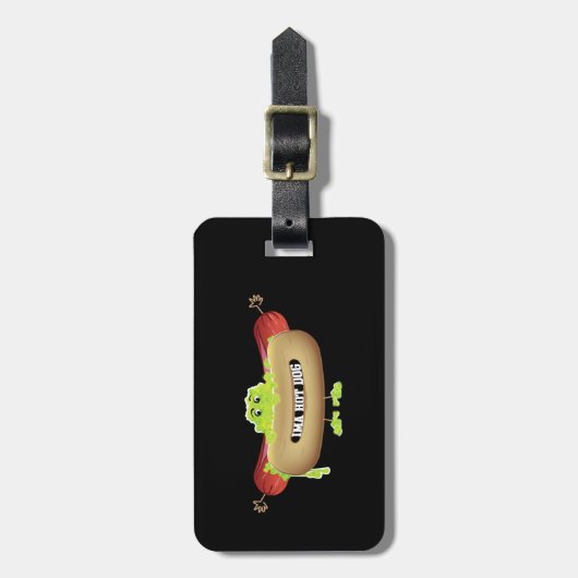 ÉTIQUETTE À BAGAGE CHIEN CHAUD (Devant Vertical)