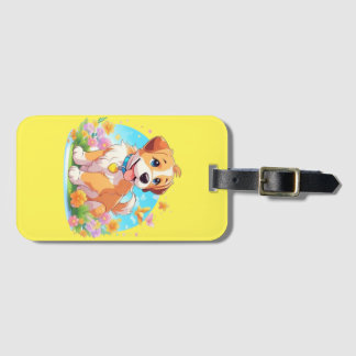 Étiquette À Bagage Chien chiot mignon