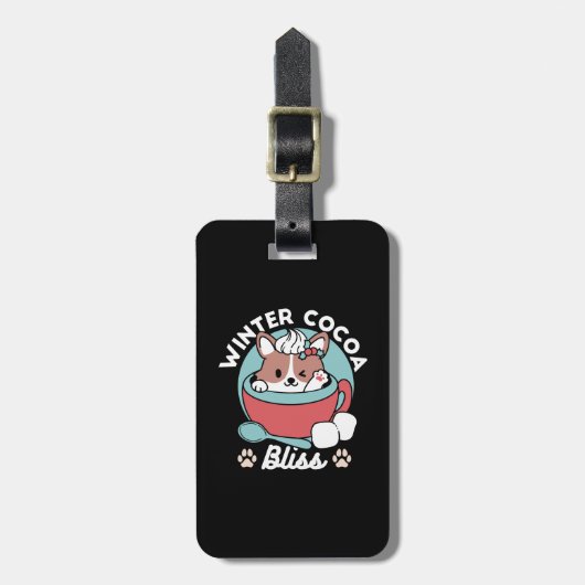 Étiquette À Bagage Chien dans la Mug Festive pour Vibes de vacances - (Devant Vertical)