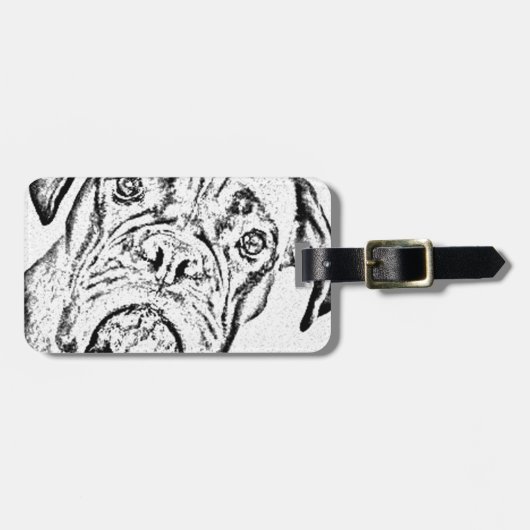 Étiquette À Bagage Chien de boxeur (Devant horizontal)