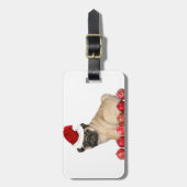 Étiquette À Bagage Chien de carlin de Noël (Devant Vertical)