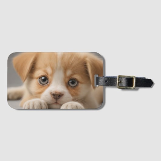 Étiquette À Bagage Chien de chiot (Devant Horizontal)
