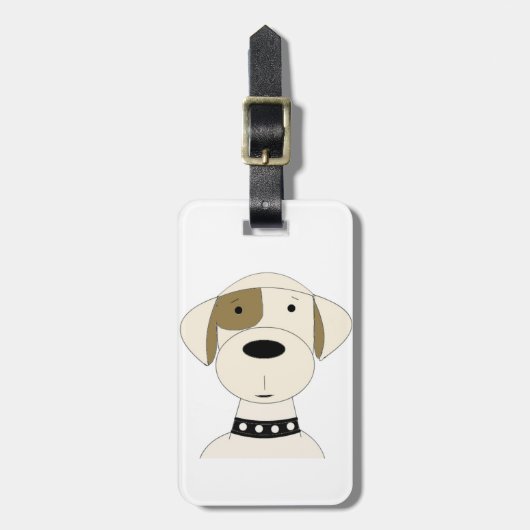 Étiquette À Bagage Chien de dessin animé (Devant Vertical)
