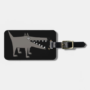 Étiquette À Bagage Chien de garde gris d'écorcement génial drôle
