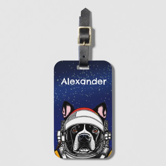 Étiquette À Bagage Chien de l'espace Personnalisé (Devant Vertical)