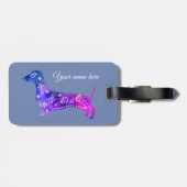 Étiquette À Bagage Chien de mandala, bracelet en cuir d'étiquette de (Dos horizontal)