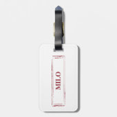 Étiquette À Bagage Chien de Noël Funny avec arbre (Dos Vertical)