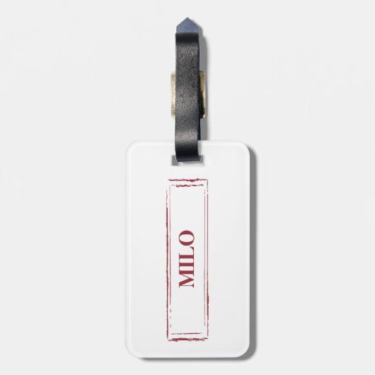 Étiquette À Bagage Chien de Noël Funny avec arbre (Dos Vertical)