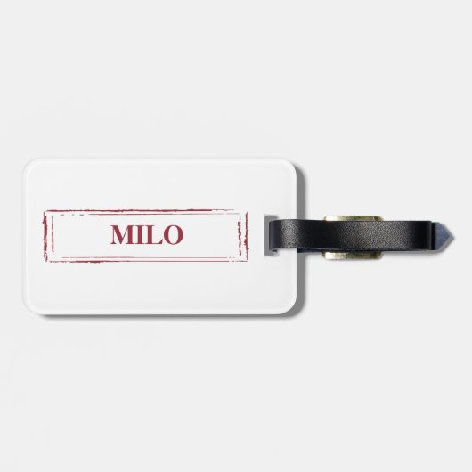 Étiquette À Bagage Chien de Noël Funny avec arbre (Dos horizontal)