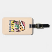 Étiquette À Bagage Chien de Noël mignon - Yappy Howlidays (Devant horizontal)