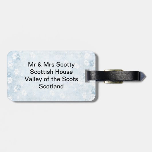 Étiquette À Bagage Chien de Scotty en abondance (Dos horizontal)