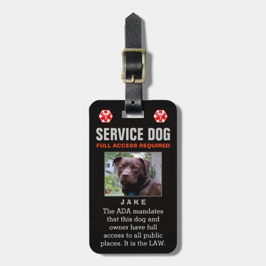 Étiquette À Bagage Chien de service - insigne requis par accès (Devant Vertical)