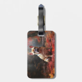 Étiquette À Bagage Chien de taureau français en automne Leaves automn (Dos Vertical)