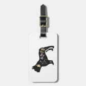 Étiquette À Bagage Chien de taureau français fleur sauvage (Devant Vertical)