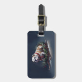 Étiquette À Bagage Chien de taureau neige hiver (Devant Vertical)