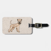 Étiquette À Bagage Chien De Terrier Roulé À Couche Doux Avec Texte Pe (Devant horizontal)