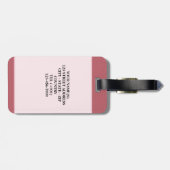 Étiquette À Bagage Chien drôle en rose mignon fille (Dos horizontal)