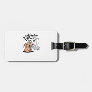 Étiquette À Bagage Chien et fantôme buvant du vin. T-Shirt classique