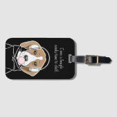 Étiquette À Bagage Chien frais avec Bubblegum mignon Beagle amusant (Devant Horizontal)