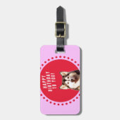 Étiquette À Bagage Chien Husky Sibérien mignon qui souhaite un joyeux (Devant Vertical)