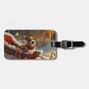 Étiquette À Bagage Chien Jack Russell Noël Fête