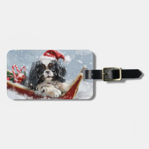 Étiquette À Bagage Chien Japonais Chin Noël Fête