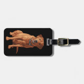 Étiquette À Bagage Chien jaune rouge de Fox labrador retriever (Devant horizontal)