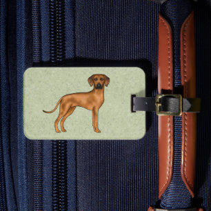 Étiquette À Bagage Chien Lion Brun Mignon Rhodesian Ridgeback Vert