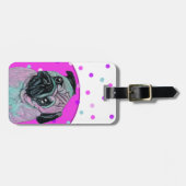 Étiquette À Bagage Chien mignon de carlin (Devant horizontal)