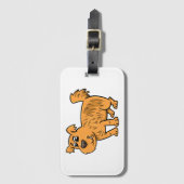 Étiquette À Bagage Chien orange décoiffé (Devant Vertical)