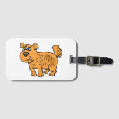 Étiquette À Bagage Chien orange décoiffé (Devant Horizontal)