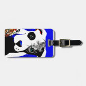 Étiquette À Bagage Chien Pitbull avec tatouages et piercings (Devant horizontal)