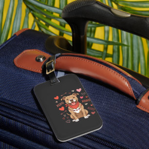 Étiquette À Bagage Chien Pitbull de la Saint-Valentin XOXO Design d'a