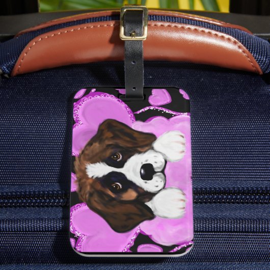 ÉTIQUETTE À BAGAGE CHIEN SAINT BERNARD  (Insitu Rectoal 2)