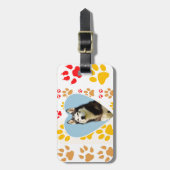 Étiquette À Bagage Chien sibérien - pattes cardiaques Imprimer (Devant Vertical)